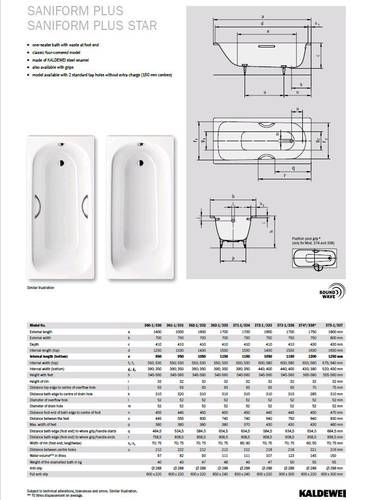 Ванна стальная Kaldewei Saniform Plus 170х75 mod 373-1 112600010001 фото