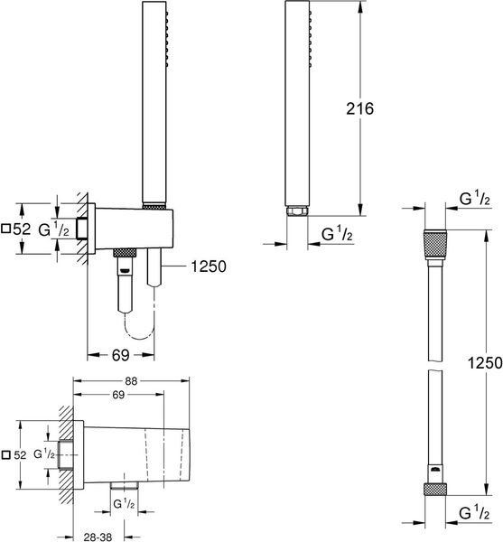 Душевой набор Grohe Euphoria Cube Stick 26405000 26405000 фото