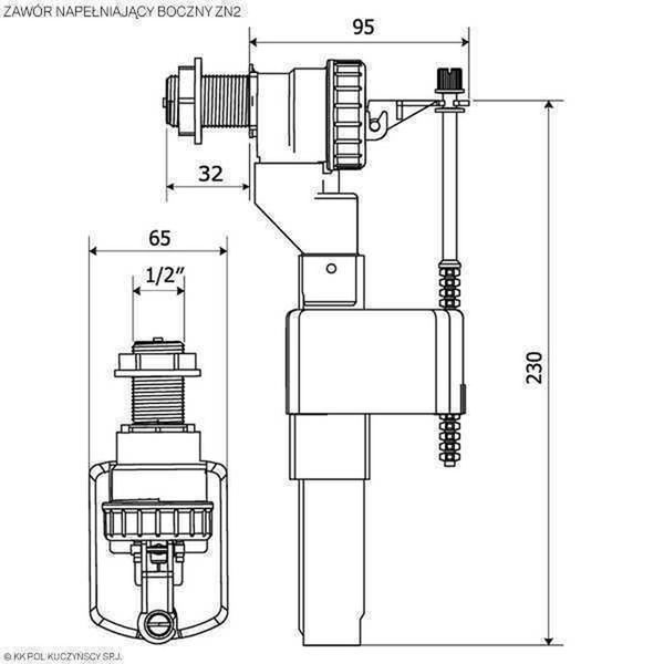 Клапан заповнення K.K.POL ZN2/110 3/8″ боковий 000000492 фото