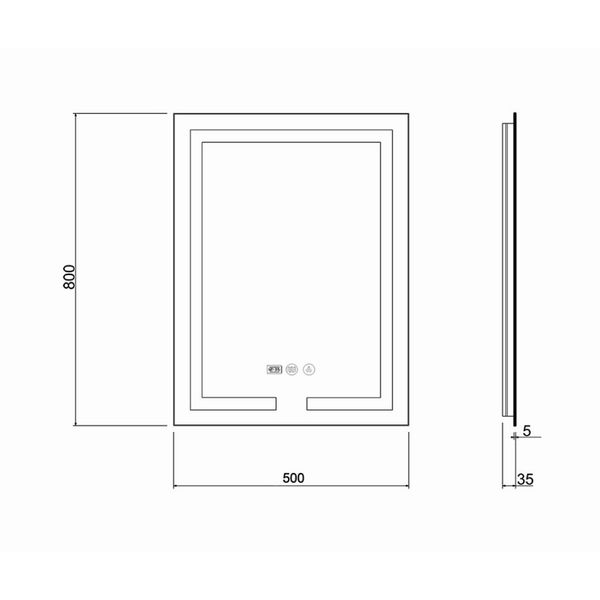 Дзеркало Qtap Mideya 500x800 (DC-F936) з LED-підсвічуванням та антизапотіванням SD00036739 фото