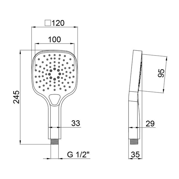 Лійка для ручного душу Qtap Rucni 121N3KCW Chrome SD00041896 фото