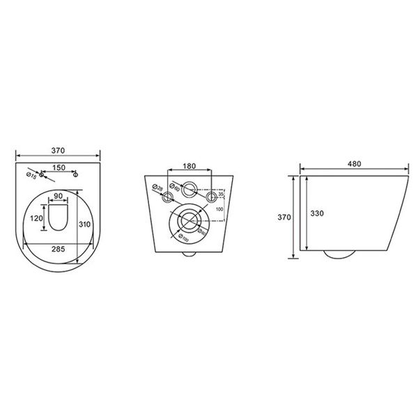 Унітаз підвісний Imprese Jess Rimless slim slow-closing i11330MB 083265 фото