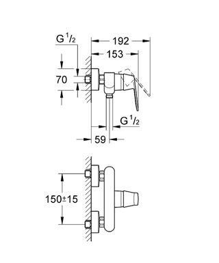 Смеситель для душа Grohe Eurosmart Cosmopolitan 32837000 32837000 фото