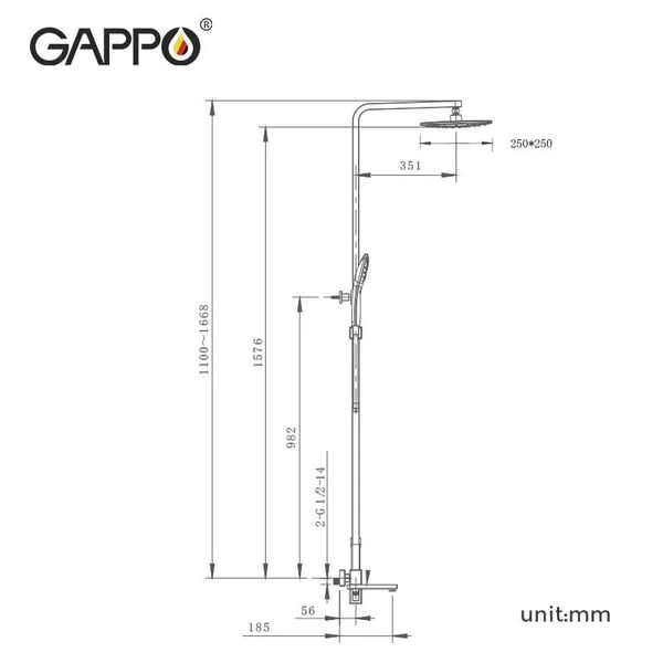 Душевая система Gappo G2417-6 черная G2417-6 фото