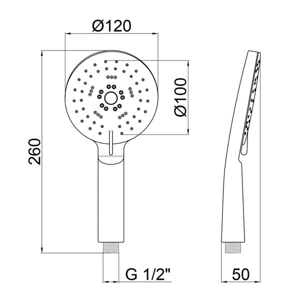 Лійка для ручного душу Qtap Rucni QT01L Chrome SD00023727 фото