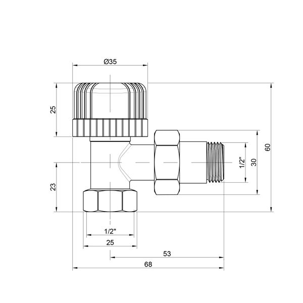 Вентиль термостатический Icma №778 1/2" (30х1,5) угловой SD00005631 фото