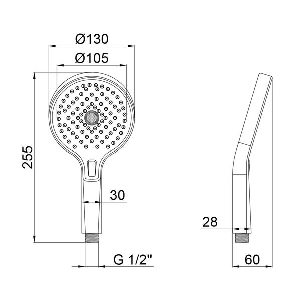 Лійка для ручного душу Qtap Rucni 133O3KCW Chrome SD00041909 фото