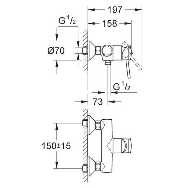 Смеситель для душа Grohe BauClassic 32867000 32867000 фото