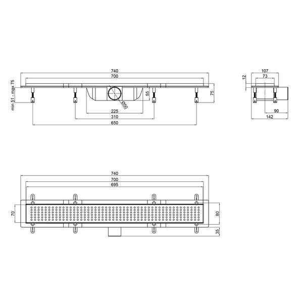 Трап для душа Qtap Dry FB304-700 SD00034832 фото