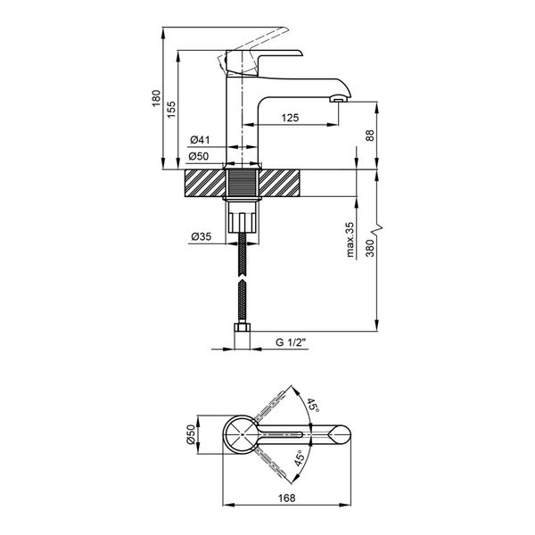 Змішувач для раковини Qtap Grand WCR 001F SD00039610 фото