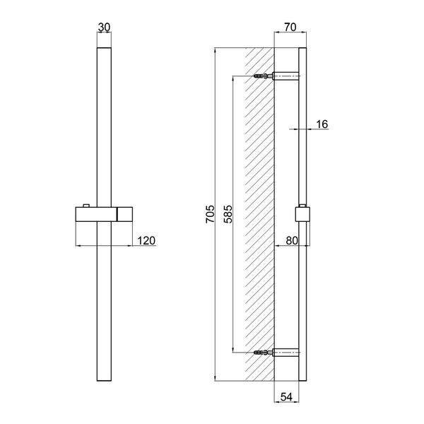 Душова стійка Qtap Lepit 705 мм Chrome SD00047526 фото