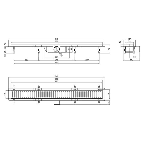 Трап для душу Qtap Dry FB304-800 SD00034833 фото