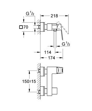 Смеситель для душа Grohe Eurocube 23145000 23145000 фото