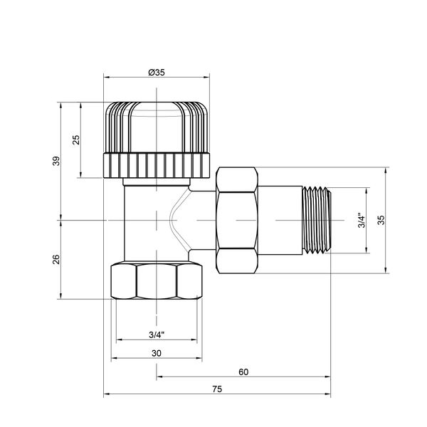 Вентиль термостатический Icma №778 3/4" (30х1,5) угловой SD00005647 фото