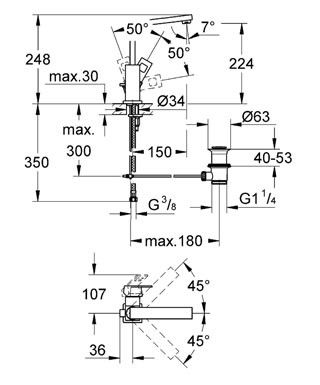 Змішувач для умивальника Grohe Eurocube L-Size 23135000 23135000 фото