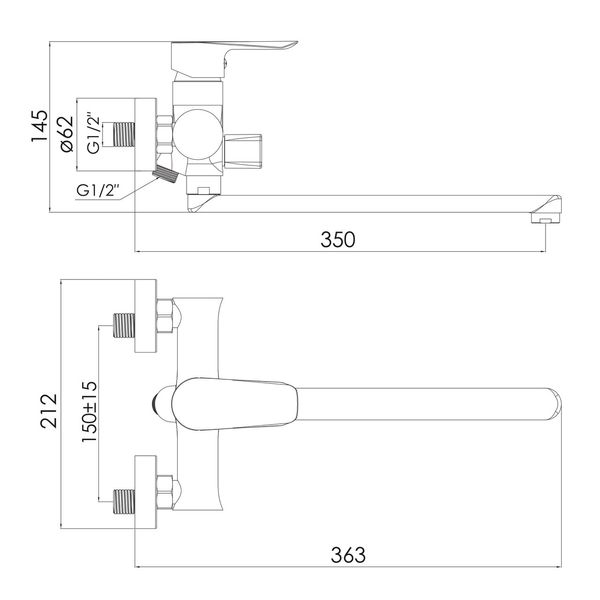 Смеситель для ванны Imprese Vaclav белый f03206403AB 084255 фото