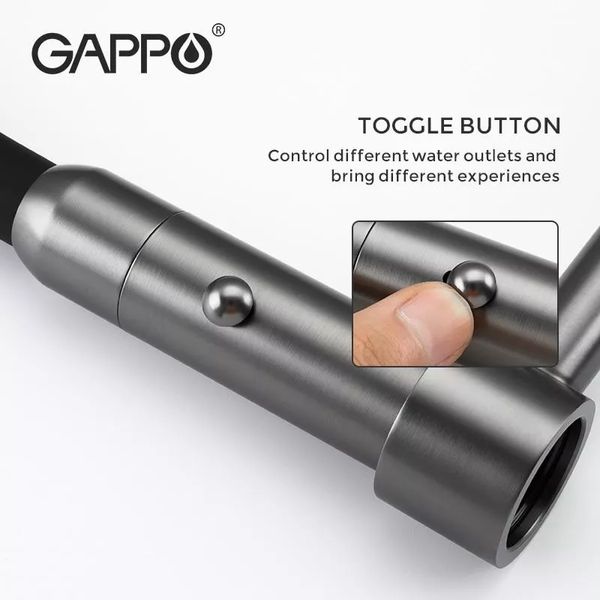 Смеситель для кухни Gappo G4398-51 с гибким изливом черный G4398-51 фото