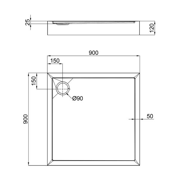 Душевой поддон Qtap Tern 90x90x12 см SD00046988 фото