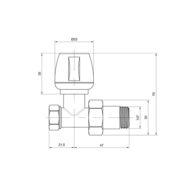 Кран радиаторный Icma №813 1/2" прямой SD00005573 фото