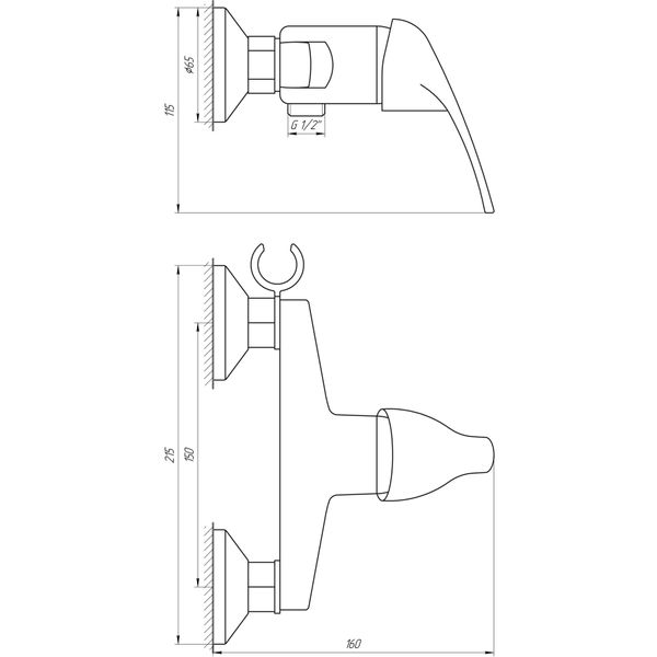 Змішувач гігієнічний Globus Lux Solly GLSO-0206N 000017644 фото