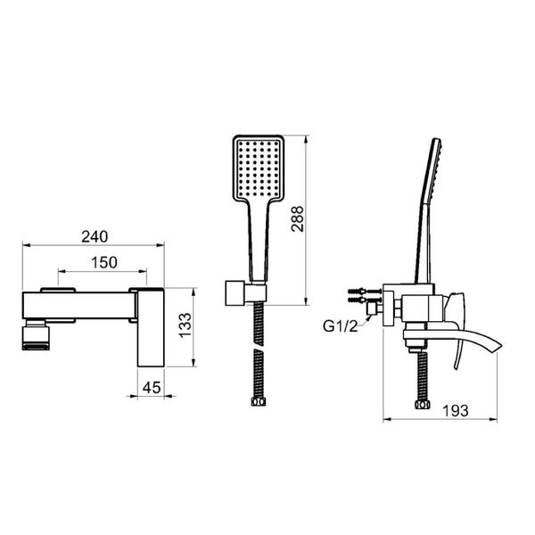 Смеситель для ванны Gappo G3207-8 белый/хром G3207-8 фото