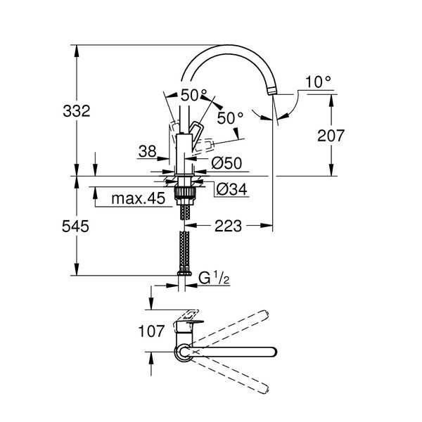 Змішувач для кухні Grohe BauLoop 31232001 31232001 фото