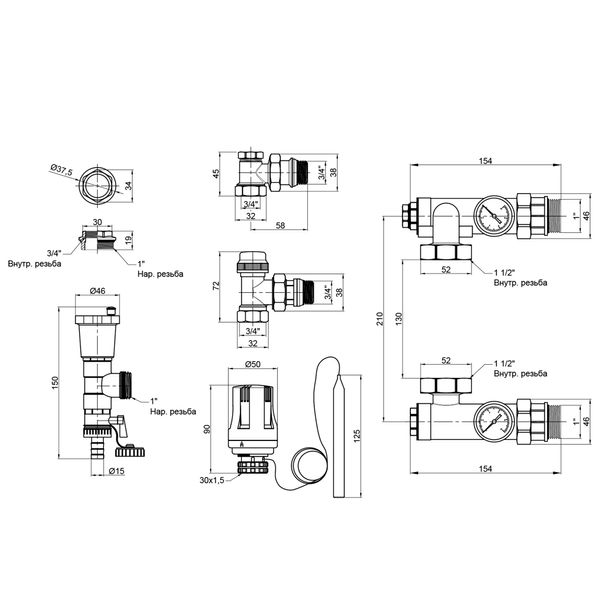 Смесительная группа SD Forte 1'' без байпаса SF006W25 SD00039977 фото