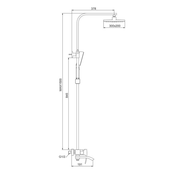 Душова система Gappo G2407-8 білий/хром G2407-8 фото