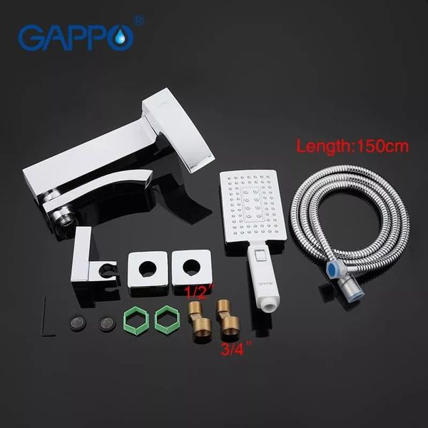 Смеситель для ванны Gappo G3207-8 белый/хром G3207-8 фото