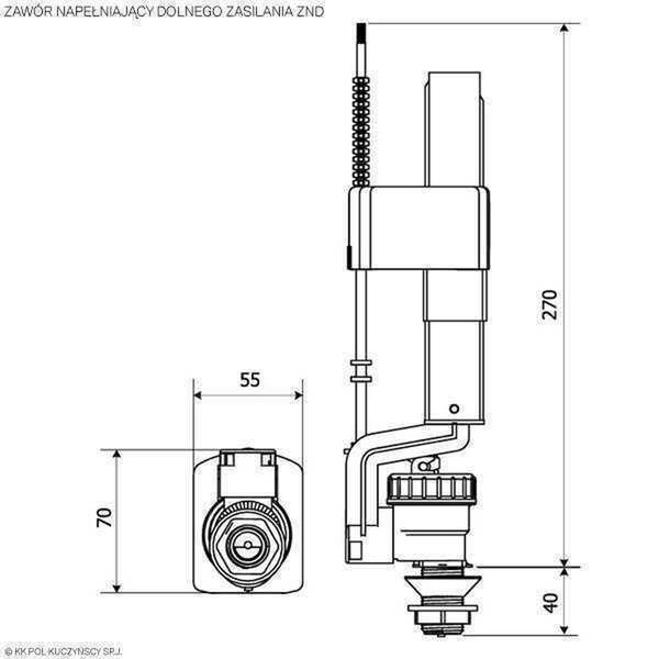 Клапан заповнення K.K.POL ZND/110 1/2″ нижній латунь 000005703 фото