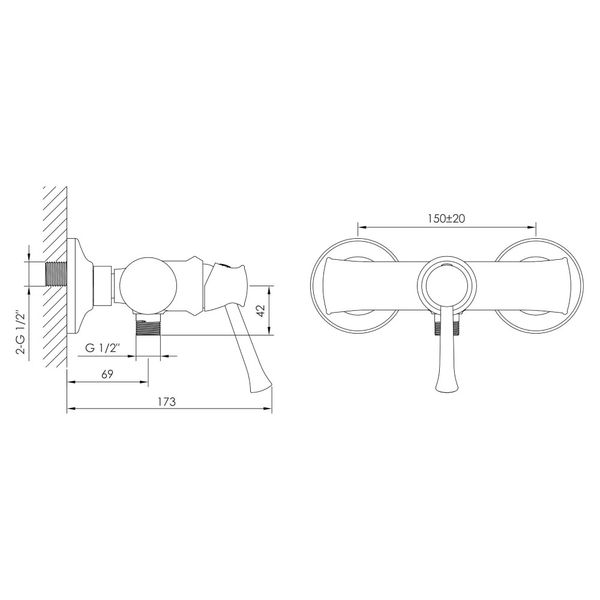 Смеситель для душа Imprese Podzima Ledove ZMK01170108 056582 фото