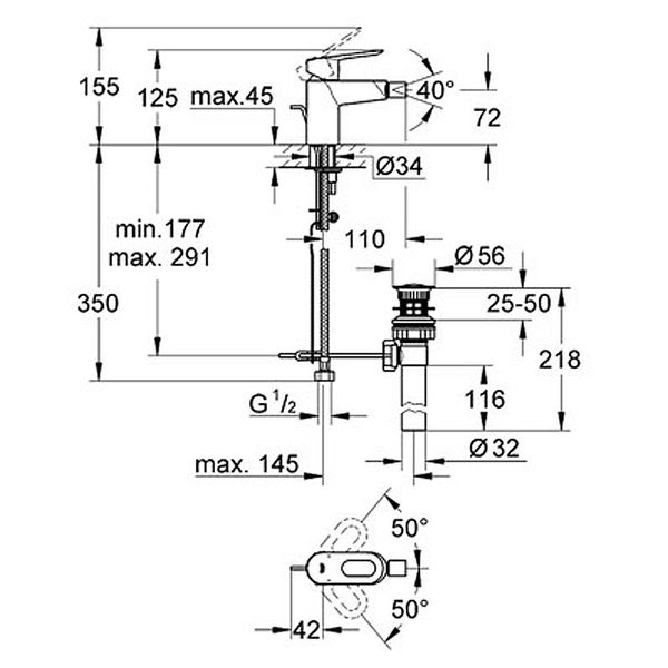 Змішувач для біде Grohe Eurocube 23138000 23138000 фото