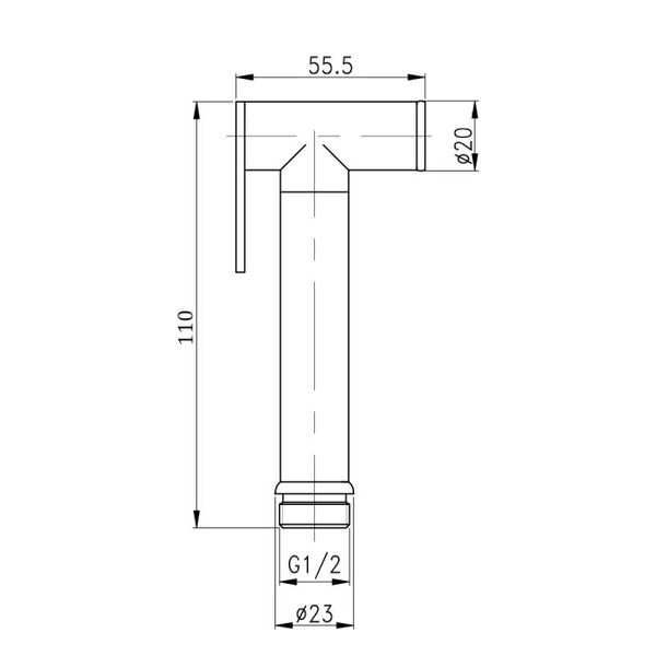 Лійка для гігієнічного душу Qtap Rucni кругла Black Matt SD00048964 фото