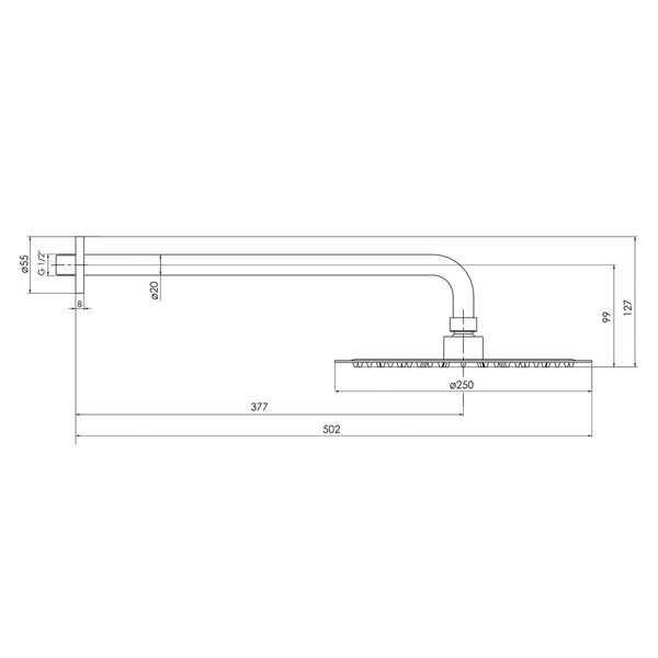 Верхний душ с кронштейном Imprese Brenta никель ZMK081906101 068955 фото