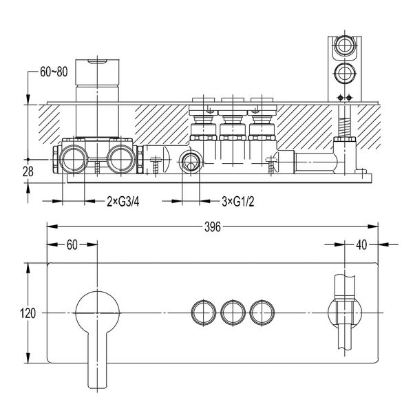 Смеситель для душа Imprese Smart Click ZMK101901203 069501 фото