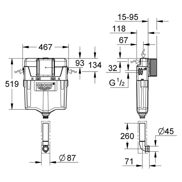 Смывной бачок Grohe GD 2 38661000 38661000 фото