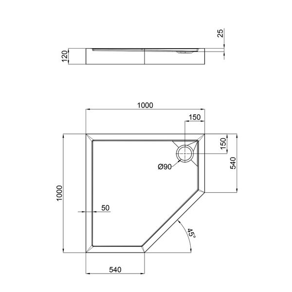 Душевой поддон Qtap Diamond 100x100x12 см SD00046993 фото