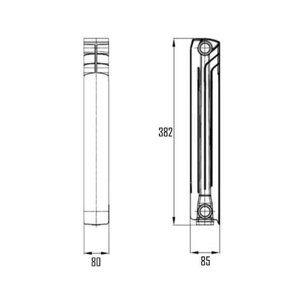 Радиатор алюминиевый Thermo Alliance All-Ferrum 300/85 0,86 кг SD00045465 фото