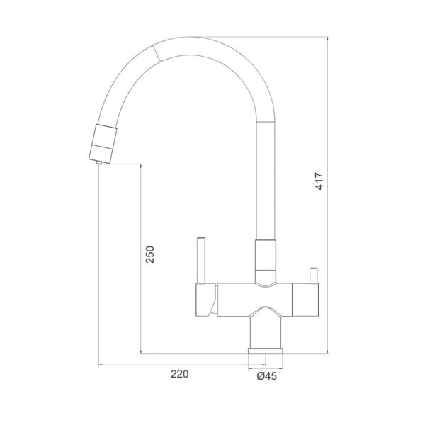 Смеситель для кухни с фильтром Gappo G4398-30 с гибким изливом хром G4398-30 фото