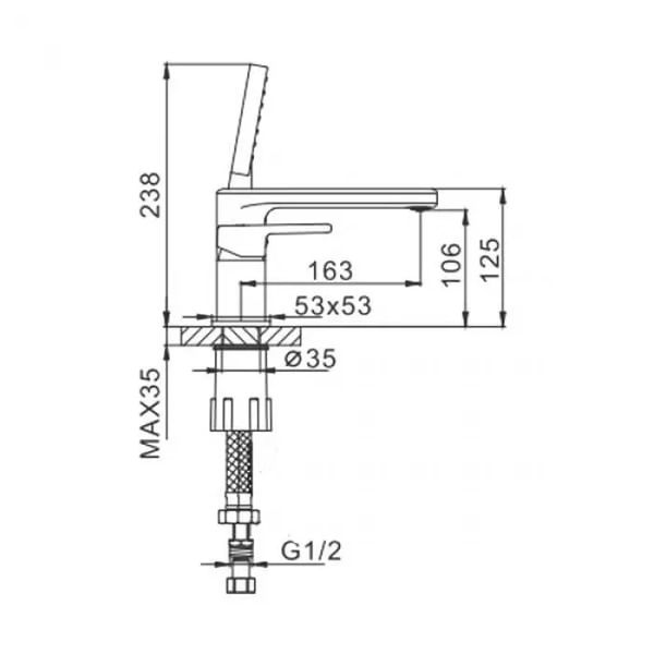 Змішувач для ванни на борт Frap F1160 хром F1160 фото