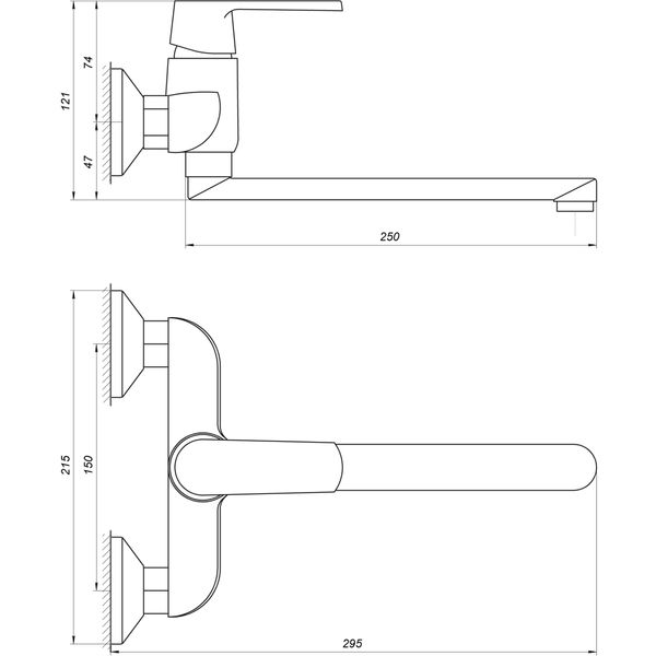 Змішувач для кухні Globus Lux Laguna GLA-0104-10-BB 000022556 фото