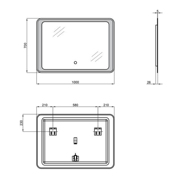 Дзеркало Qtap Leo 1000x700 з LED-підсвічуванням SD00045754 фото