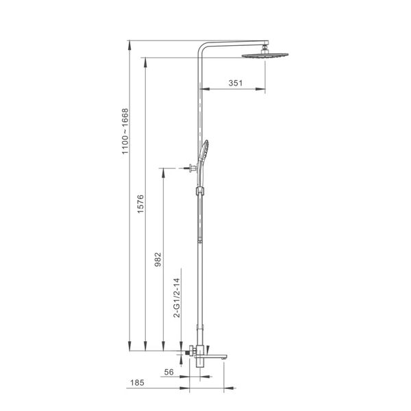 Душова система Gappo G2418 хром G2418 фото