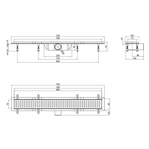 Трап для душа Qtap Dry FA304-700 SD00038747 фото