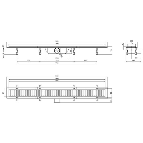 Трап для душу Qtap Dry FA304-900 SD00038749 фото