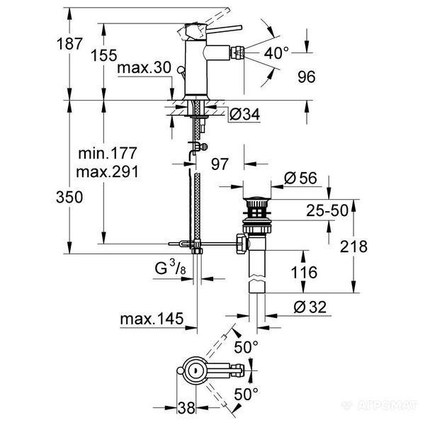 Змішувач для біде Grohe BauClassic 32864000 32864000 фото