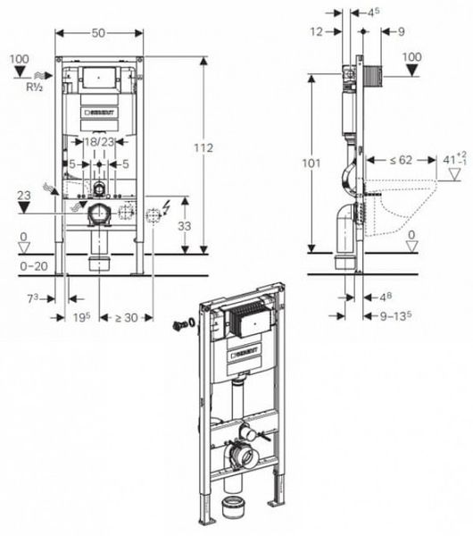 Монтажный элемент Geberit Duofix Omega 111.060.00.1 111.060.00.1 фото