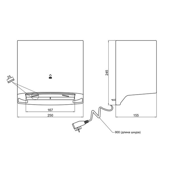 Сушарка для рук Qtap Pohodli S1000MP White SD00042867 фото