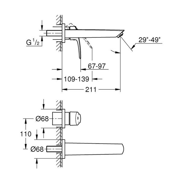 Змішувач для умивальника Grohe Eurosmart New M-Size 29338003 29338003 фото