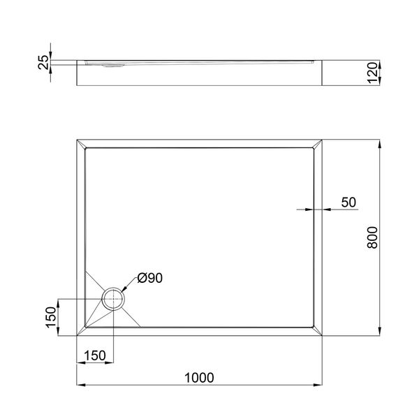 Душевой поддон Qtap Tern 100x80x12 см SD00046990 фото